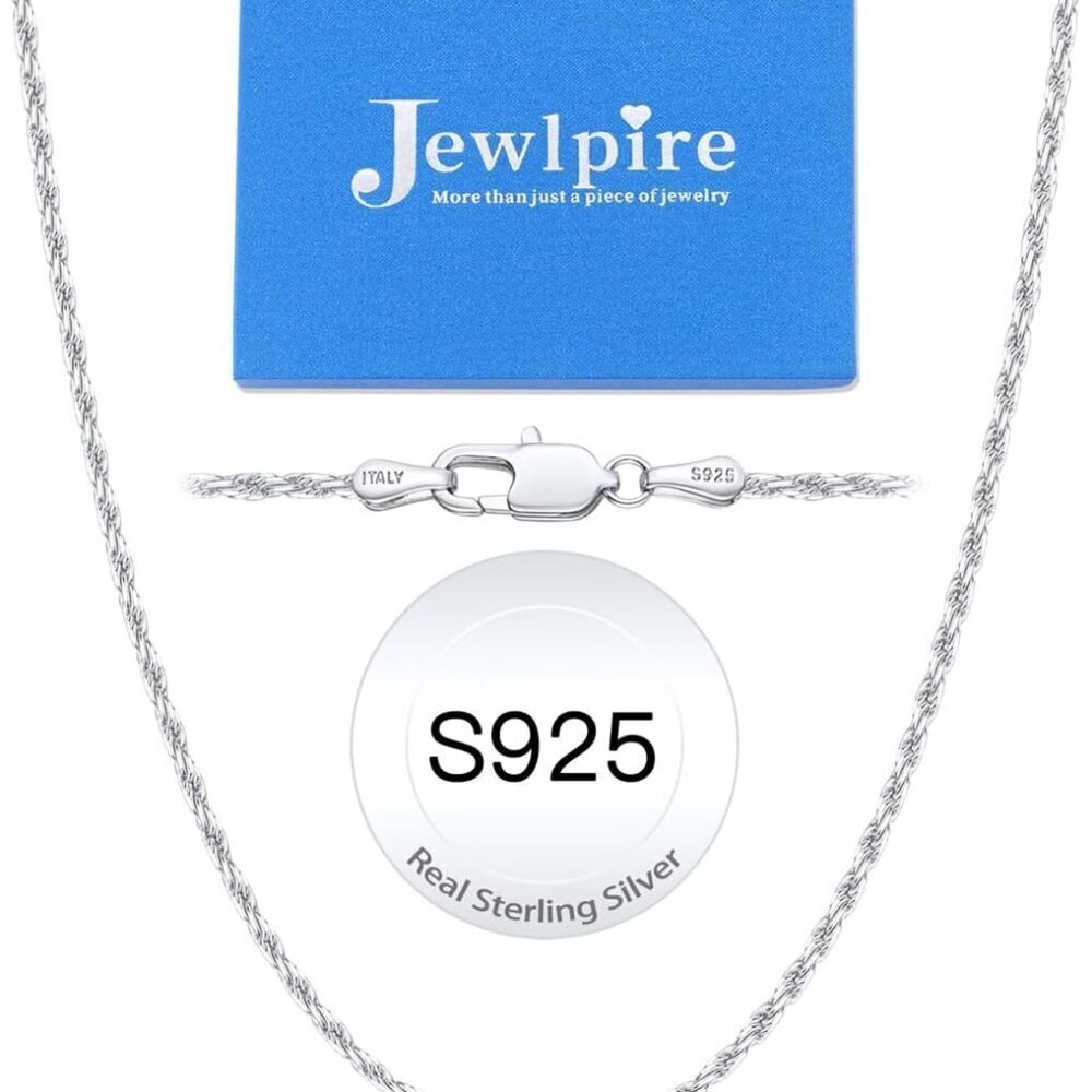 Luxury 18 Inch Rope Necklace - 925 Sterling Silver Base with New Upgraded Clasp